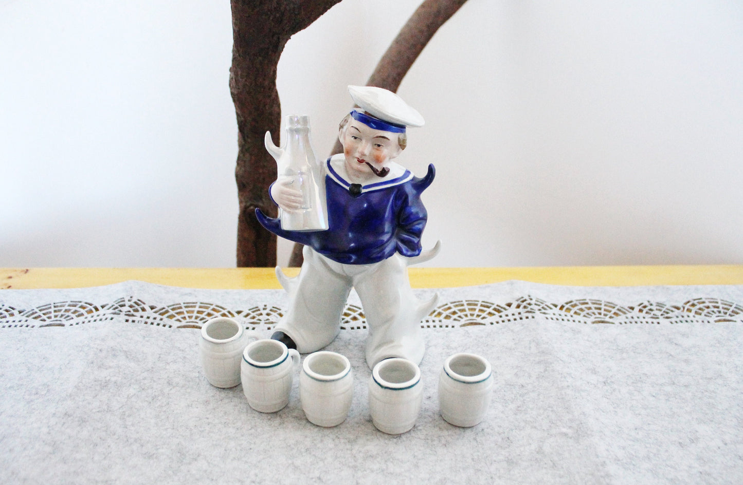 Vintage Ceramic Sailor Drinking Set - 1980s - Germany vintage - Sailors set gift