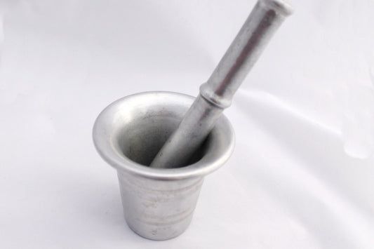 Vintage stainless still Mortar & Pestle - Soviet Union 1970