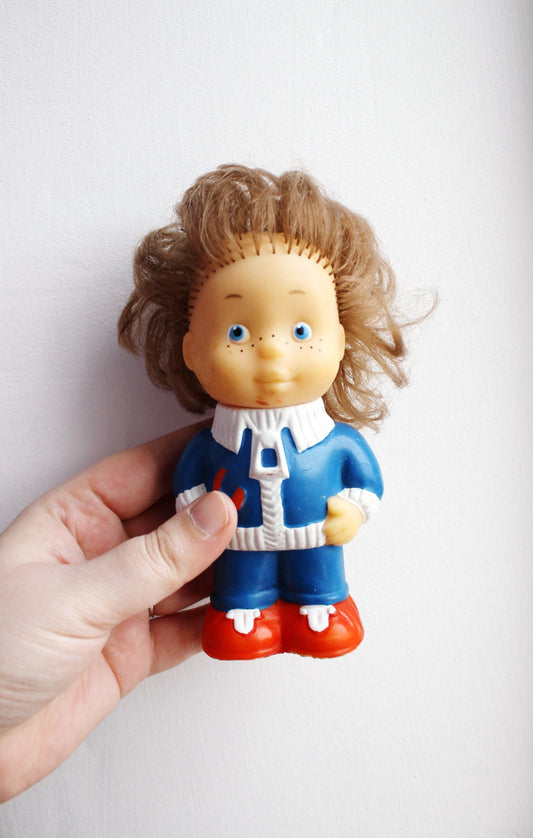 Soviet Rubber Toy 5.9 inches - Neznayka - Dunno - Vintage USSR Toy - Soviet character from children's books - 1980s